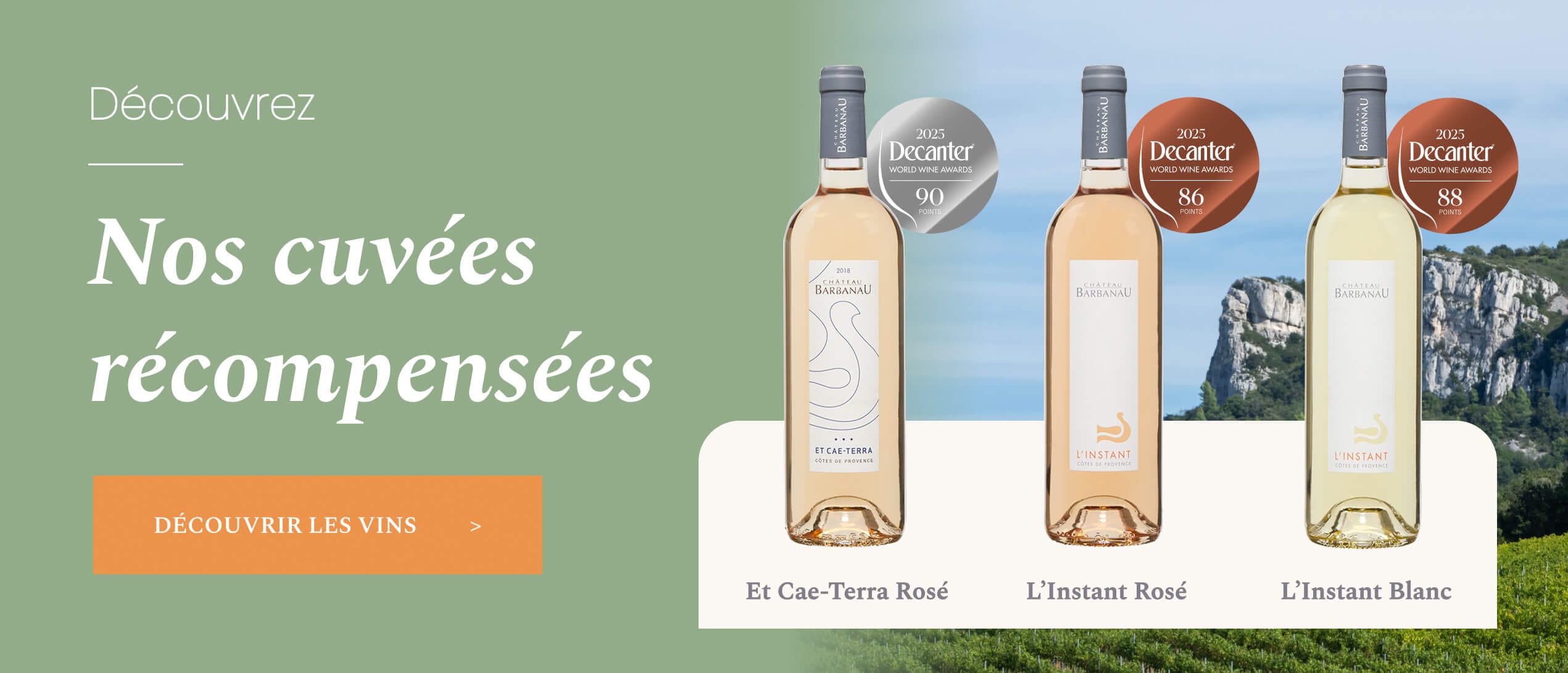 Nos vins récompensés par Decanter